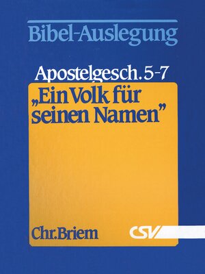 cover image of Ein Volk für seinen Namen